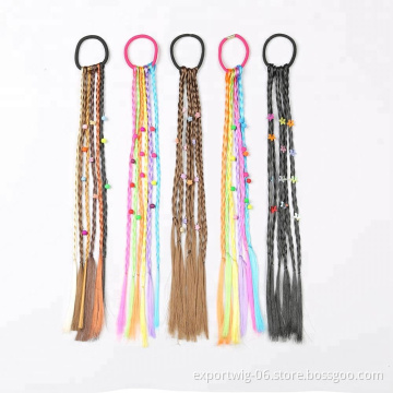 Kids Handmade Wig Elastic Hair Band Flowers Rubber Band Hair Accessories Headdress Headwear Girls Headband